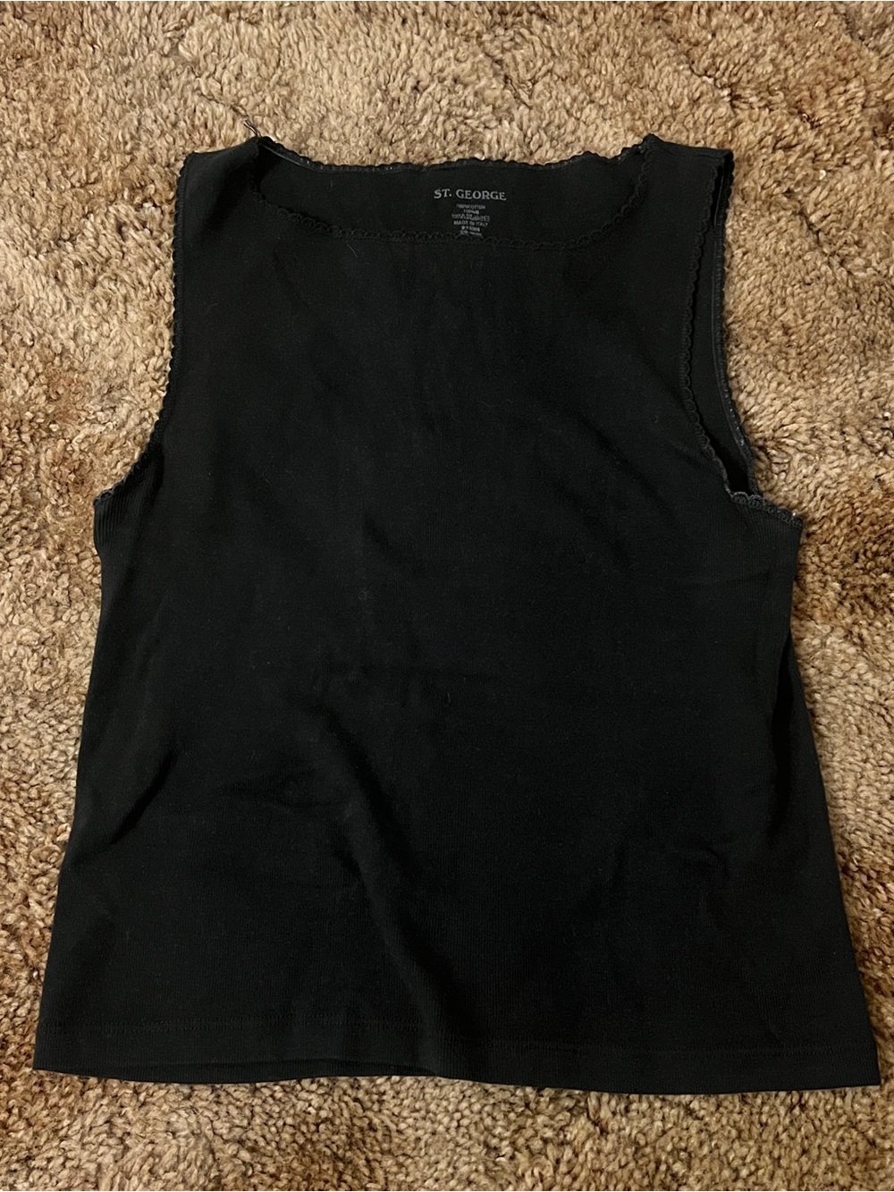 St. George Black Women's Crewneck Tank Top